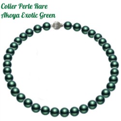Colier Akoya Exotic Green si Aur de 14 karate 
